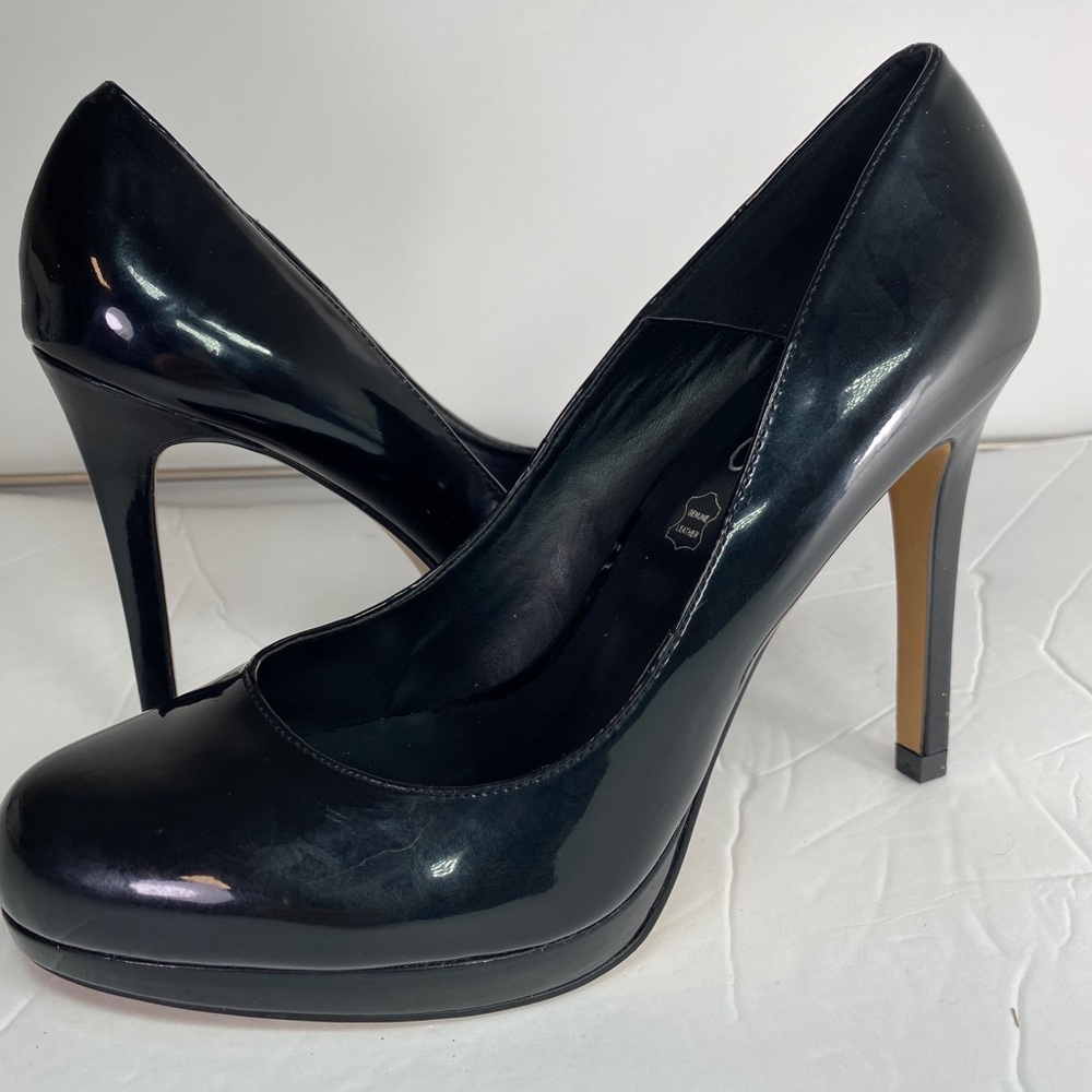 Aldo Black Patent Leather Platform Heels